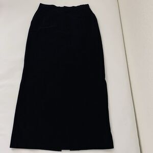 Vintage Velvet Maxi Skirt Black Pleats Pockets Stretch Rodeo Whimsygoth Western